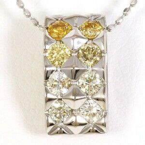 18K (18-karat white gold) necklace with yellow diamonds and other (total 0.53...